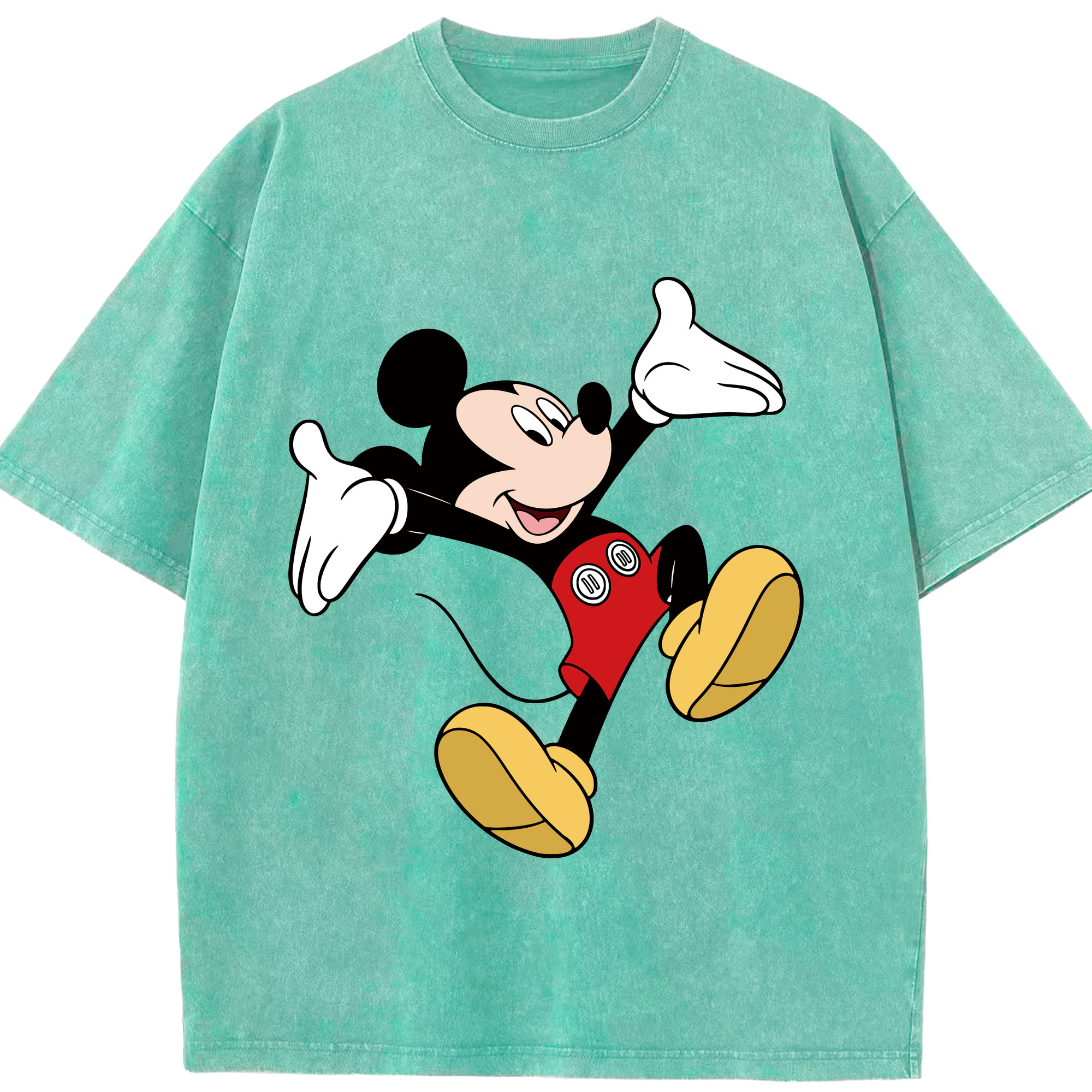 （画像用） ミッキーマウス Mickey Mouse 綿100% ヴィンテージ風 半袖Tシャツ（フロントプリント）